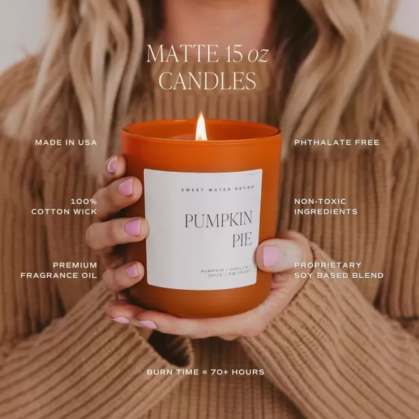 imageSweet Water Decor Cozy Season Soy Candle  Woods Warm Spice and Citrus Scented Candle for Home  15oz Tan Matte Jar 70 Hour Burn Time Made in the USA  Winter Candles for HomeOrange