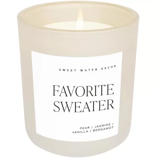 imageSweet Water Decor Cozy Season Soy Candle  Woods Warm Spice and Citrus Scented Candle for Home  15oz Tan Matte Jar 70 Hour Burn Time Made in the USA  Winter Candles for HomeTan