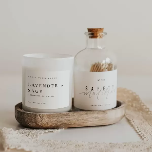imageSweet Water Decor Farmhouse Candle  Autumn Cinnamon and Nutmeg Fall Scented Soy Candles for Home  11oz White Glass  Wood Lid 50 Hour Burn Time Made in the USAWhite