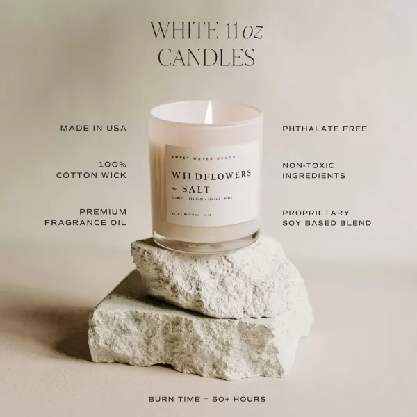 imageSweet Water Decor Farmhouse Candle  Autumn Cinnamon and Nutmeg Fall Scented Soy Candles for Home  11oz White Glass  Wood Lid 50 Hour Burn Time Made in the USAWhite