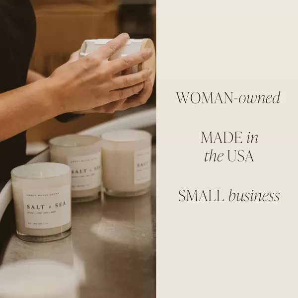 imageSweet Water Decor Farmhouse Candle  Autumn Cinnamon and Nutmeg Fall Scented Soy Candles for Home  11oz White Glass  Wood Lid 50 Hour Burn Time Made in the USAWhite