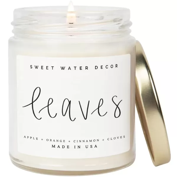 imageSweet Water Decor Island Air Candle  Tropical Fruit Sugared Citrus Mountain Greens Summer Scented Soy Candles for Home  9oz Clear Jar 40 Hour Burn Time Made in the USAAutumn Leaves