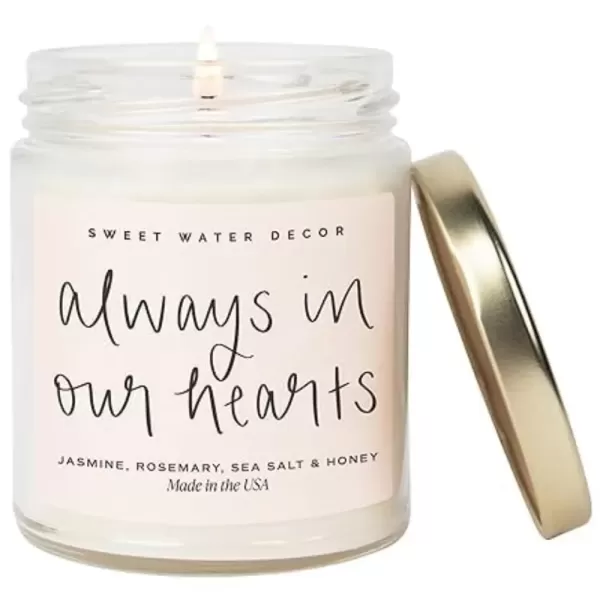 imageSweet Water Decor Best Grandma Ever Candle  Jasmine Rosemary Sea Salt ampamp Honey Scented Candle  9 oz Soy Candle in Clear Jar with 40 Hours Burn Time  Birthday and Mothers Day Gifts for GrandmaAlways in our Hearts