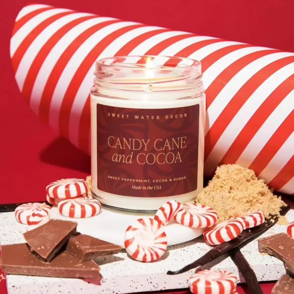 imageSweet Water Decor Best Mom Ever Candle  Rosemary Sea Salt Honey Jasmine Scented Candle  9oz Clear Jar with 40 Hour Burn Time Made in the USA  Mothers Day and Birthday Gifts for MomCandy Cane and Cocoa