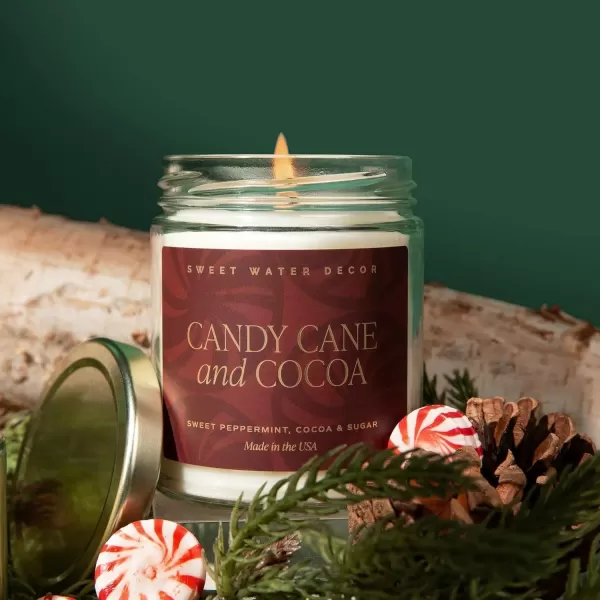 imageSweet Water Decor Best Mom Ever Candle  Rosemary Sea Salt Honey Jasmine Scented Candle  9oz Clear Jar with 40 Hour Burn Time Made in the USA  Mothers Day and Birthday Gifts for MomCandy Cane and Cocoa