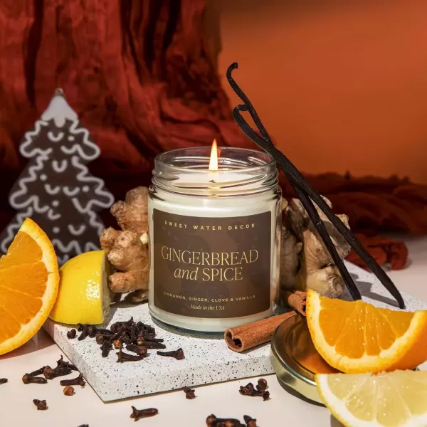 imageSweet Water Decor Best Mom Ever Candle  Rosemary Sea Salt Honey Jasmine Scented Candle  9oz Clear Jar with 40 Hour Burn Time Made in the USA  Mothers Day and Birthday Gifts for MomGingerbread and Spice