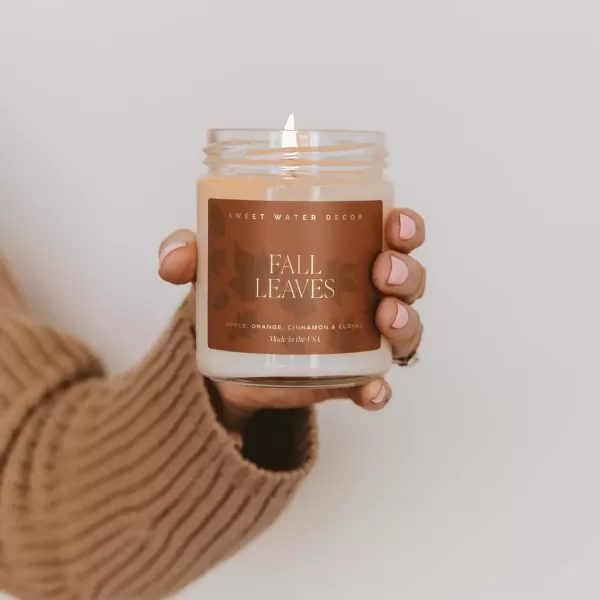 imageSweet Water Decor Best Mom Ever Candle  Rosemary Sea Salt Honey Jasmine Scented Candle  9oz Clear Jar with 40 Hour Burn Time Made in the USA  Mothers Day and Birthday Gifts for MomFall Leaves