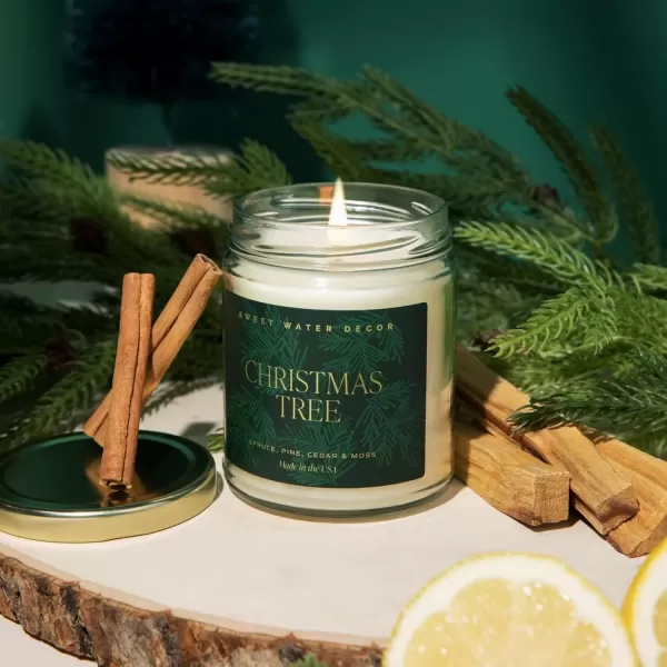 imageSweet Water Decor Best Mom Ever Candle  Rosemary Sea Salt Honey Jasmine Scented Candle  9oz Clear Jar with 40 Hour Burn Time Made in the USA  Mothers Day and Birthday Gifts for MomChristmas Tree