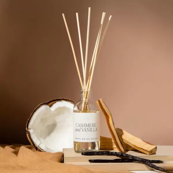 imageSweet Water Decor Cashmere and Vanilla Reed Diffuser Set  Cashmere Sandalwood Milky Coconut Bourbon Vanilla Scented Diffuser  Scent Diffusers for Home Long Lasting Fragrance Made in the USACashmere  Vanilla