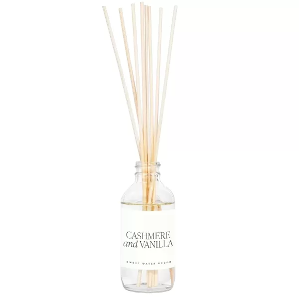 imageSweet Water Decor Cashmere and Vanilla Reed Diffuser Set  Cashmere Sandalwood Milky Coconut Bourbon Vanilla Scented Diffuser  Scent Diffusers for Home Long Lasting Fragrance Made in the USACashmere  Vanilla