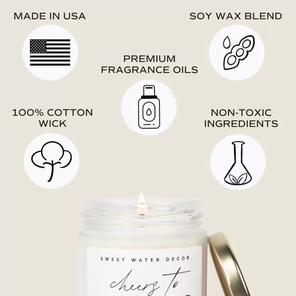 imageSweet Water Decor Cheers to Forty Candle  Sea Salt Jasmine Wood and Cream Scented Candle for Home  9oz Clear Jar with 40 Hour Burn Time Made in USA  40th Anniversary and Birthday GiftsCheers to Thirty