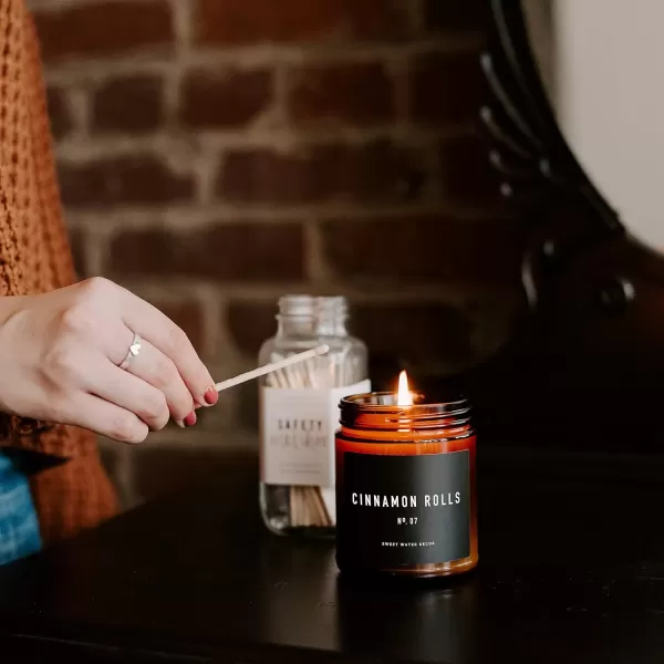imageSweet Water Decor Cinnamon Roll Candle  Fall Candle with Cinnamon Icing and Cinnamon Buttery Pastry for Home  Cinnamon Soy Candle with 40 Hours Burn Time  9Oz Black Lid Amber Jar Cinnamon ScentsCinnamon Rolls