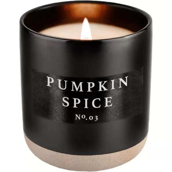 imageSweet Water Decor Hello Fall Candle  Cinnamon Apples Cloves ampamp Nutmeg Fall Scented Candle for Home  100 Cotton Wick Soy Wax Candles with 60 Hour Burn Time Made in The USA  12oz Black Stoneware JarPumpkin Spice