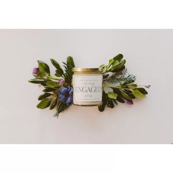 imageSweet Water Decor In My Engaged Era Candle  Jasmine Rosemary Sea Salt and Honey Scented Candle  9 oz Soy Candle in Clear Jar with 40 Hours Burn Time  Engagement and Bridal Shower Gifts for HerIn my ENGAGED Era