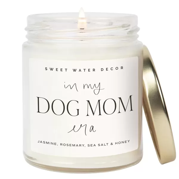 imageSweet Water Decor In My Engaged Era Candle  Jasmine Rosemary Sea Salt and Honey Scented Candle  9 oz Soy Candle in Clear Jar with 40 Hours Burn Time  Engagement and Bridal Shower Gifts for HerIn My Dog Mom