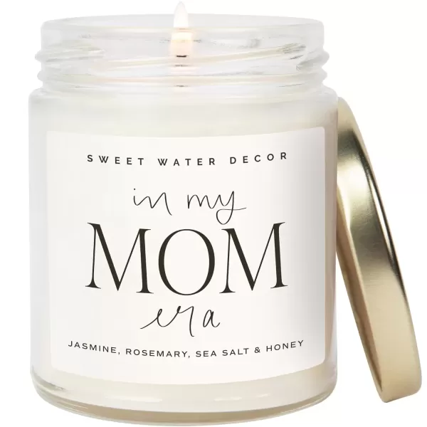 imageSweet Water Decor In My Engaged Era Candle  Jasmine Rosemary Sea Salt and Honey Scented Candle  9 oz Soy Candle in Clear Jar with 40 Hours Burn Time  Engagement and Bridal Shower Gifts for HerIn my MOM Era