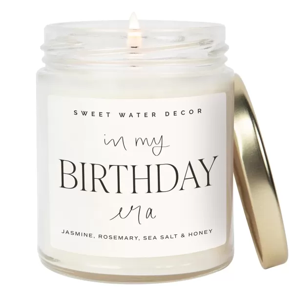 imageSweet Water Decor In My Engaged Era Candle  Jasmine Rosemary Sea Salt and Honey Scented Candle  9 oz Soy Candle in Clear Jar with 40 Hours Burn Time  Engagement and Bridal Shower Gifts for HerIn My Birthday Era