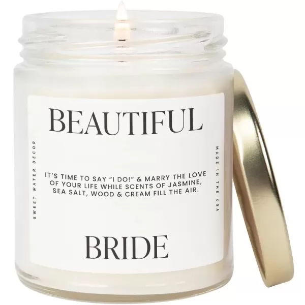 imageSweet Water Decor In My Engaged Era Candle  Jasmine Rosemary Sea Salt and Honey Scented Candle  9 oz Soy Candle in Clear Jar with 40 Hours Burn Time  Engagement and Bridal Shower Gifts for HerBeautiful Bride  Large Text