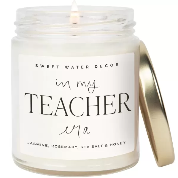 imageSweet Water Decor In My Engaged Era Candle  Jasmine Rosemary Sea Salt and Honey Scented Candle  9 oz Soy Candle in Clear Jar with 40 Hours Burn Time  Engagement and Bridal Shower Gifts for HerIn my TEACHER Era