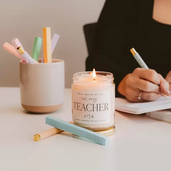 imageSweet Water Decor In My Teacher Era Candle  Teacher Appreciation Gift  Jasmine Rosemary Sea Salt Scented Candle  9 oz Soy Candle in Clear Jar with 40 Hours Burn Time  Gifts for TeachersIn my TEACHER Era