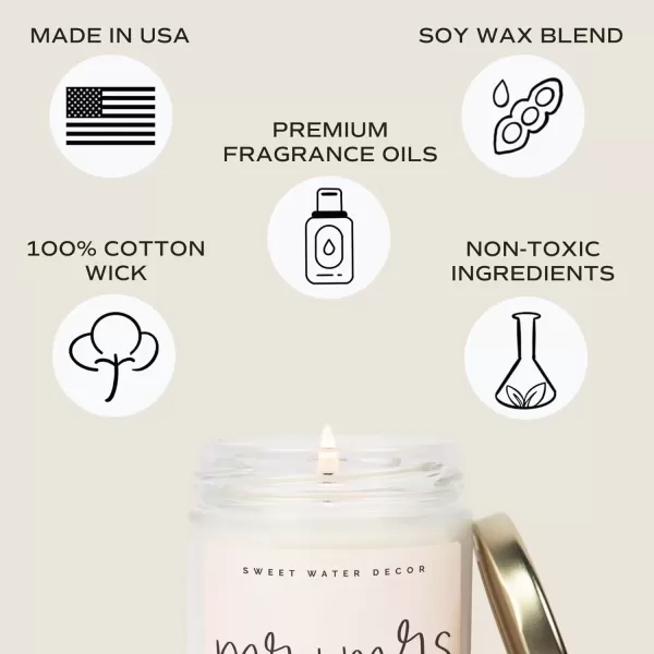 imageSweet Water Decor Relax Girl Peppermint Cedar Clove and Eucalyptus Scented Soy Wax Candle for Home  9oz Clear Jar 40 Hour Burn Time Made in the USAMr  Mrs