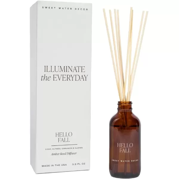 imageSweet Water Decor Salt  Sea Amber Reed Diffuser Set  Sea Salt Citrus Musk Amber Summer Scented Reed Diffusers for Home  Air Freshener  Aromatherapy  Housewarming GiftHello Fall Diffuser