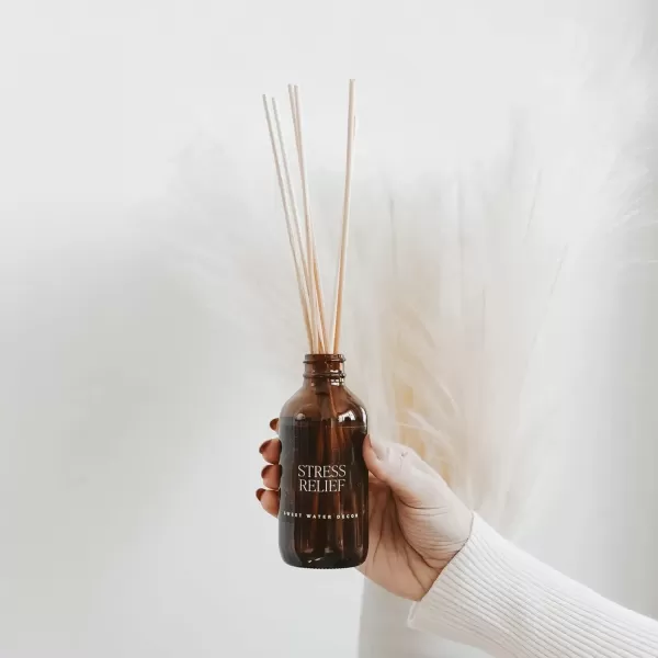 imageSweet Water Decor Salt  Sea Amber Reed Diffuser Set  Sea Salt Citrus Musk Amber Summer Scented Reed Diffusers for Home  Air Freshener  Aromatherapy  Housewarming GiftStress Relief Diffuser
