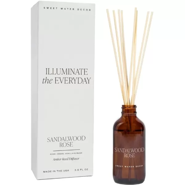 imageSweet Water Decor Salt  Sea Amber Reed Diffuser Set  Sea Salt Citrus Musk Amber Summer Scented Reed Diffusers for Home  Air Freshener  Aromatherapy  Housewarming GiftSandalwood Rose Diffuser