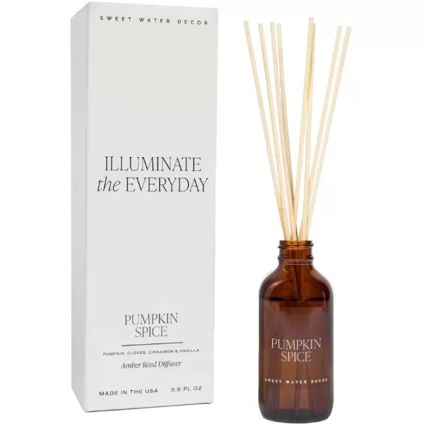 imageSweet Water Decor Salt  Sea Amber Reed Diffuser Set  Sea Salt Citrus Musk Amber Summer Scented Reed Diffusers for Home  Air Freshener  Aromatherapy  Housewarming GiftPumpkin Spice