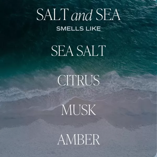 imageSweet Water Decor Salt and Sea Candle  Sea Salt Citrus Amber Musk Beach Scented Soy Candles for Home  11oz White Glass Jar  Wood Lid 50 Hour Burn Time Made in the USAAmber