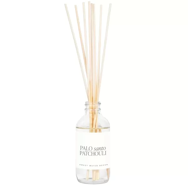 imageSweet Water Decor Spa Reed Diffuser Set  Sea Salt Wood and Cream Scented Reed Diffuser for Home  Home Freshener Diffuser with Sticks  Long Lasting Fragrance Made in the USAPalo Santo Patchouli