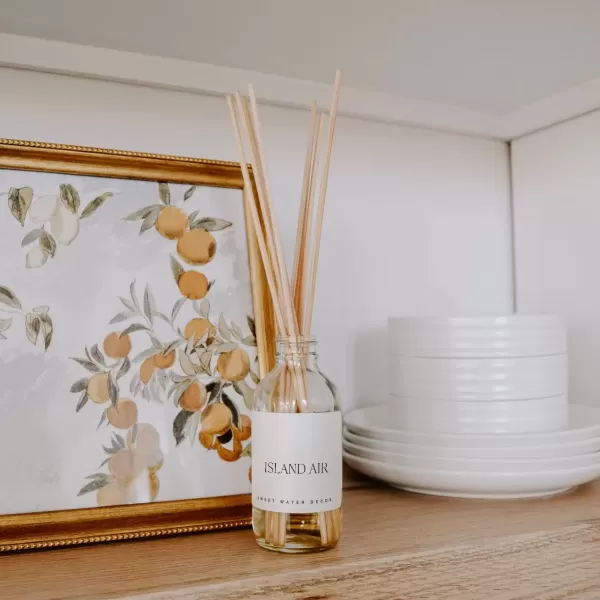 imageSweet Water Decor Spa Reed Diffuser Set  Sea Salt Wood and Cream Scented Reed Diffuser for Home  Home Freshener Diffuser with Sticks  Long Lasting Fragrance Made in the USAIsland Air