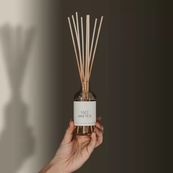 imageSweet Water Decor Spa Reed Diffuser Set  Sea Salt Wood and Cream Scented Reed Diffuser for Home  Home Freshener Diffuser with Sticks  Long Lasting Fragrance Made in the USASalt  Sea