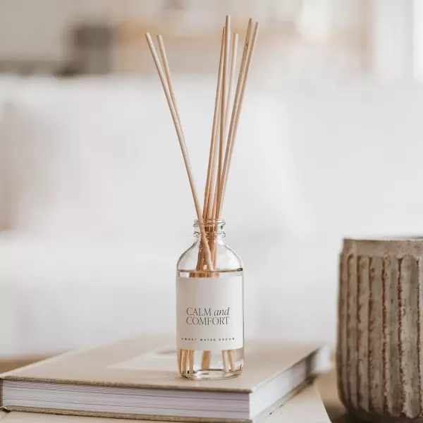 imageSweet Water Decor Spa Reed Diffuser Set  Sea Salt Wood and Cream Scented Reed Diffuser for Home  Home Freshener Diffuser with Sticks  Long Lasting Fragrance Made in the USACalm  Comfort