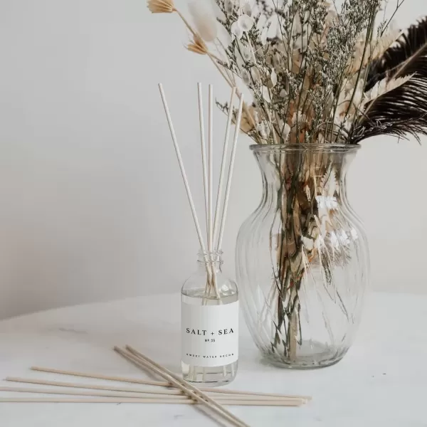 imageSweet Water Decor Spa Reed Diffuser Set  Sea Salt Wood and Cream Scented Reed Diffuser for Home  Home Freshener Diffuser with Sticks  Long Lasting Fragrance Made in the USASalt  Sea No 35