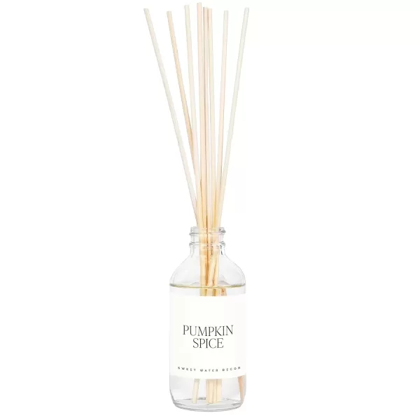 imageSweet Water Decor Spa Reed Diffuser Set  Sea Salt Wood and Cream Scented Reed Diffuser for Home  Home Freshener Diffuser with Sticks  Long Lasting Fragrance Made in the USAPumpkin Spice