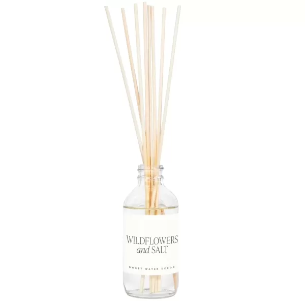 imageSweet Water Decor Spa Reed Diffuser Set  Sea Salt Wood and Cream Scented Reed Diffuser for Home  Home Freshener Diffuser with Sticks  Long Lasting Fragrance Made in the USAWildflowers and Salt