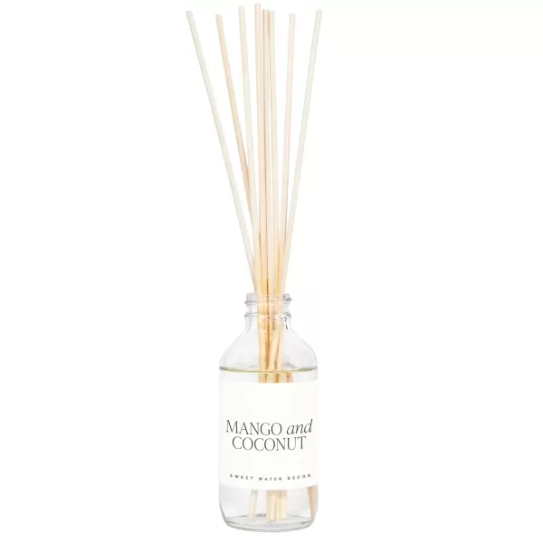 imageSweet Water Decor Spa Reed Diffuser Set  Sea Salt Wood and Cream Scented Reed Diffuser for Home  Home Freshener Diffuser with Sticks  Long Lasting Fragrance Made in the USAMango and Coconut