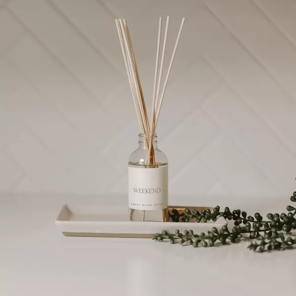 imageSweet Water Decor Spa Reed Diffuser Set  Sea Salt Wood and Cream Scented Reed Diffuser for Home  Home Freshener Diffuser with Sticks  Long Lasting Fragrance Made in the USAWeekend