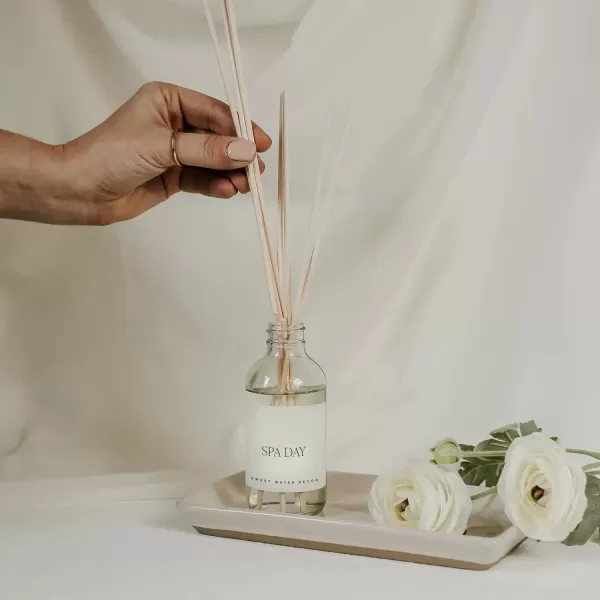 imageSweet Water Decor Spa Reed Diffuser Set  Sea Salt Wood and Cream Scented Reed Diffuser for Home  Home Freshener Diffuser with Sticks  Long Lasting Fragrance Made in the USASpa Day