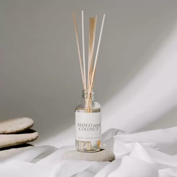 imageSweet Water Decor Spa Reed Diffuser Set  Sea Salt Wood and Cream Scented Reed Diffuser for Home  Home Freshener Diffuser with Sticks  Long Lasting Fragrance Made in the USAMango and Coconut