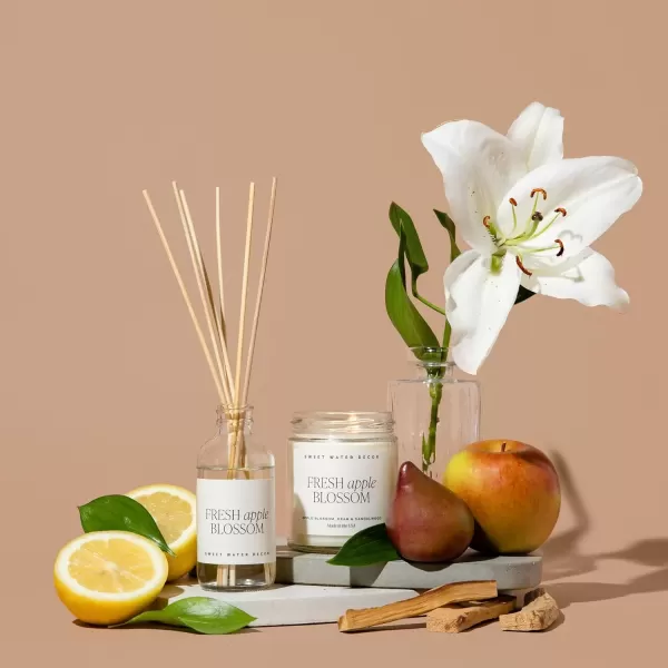 imageSweet Water Decor Spa Reed Diffuser Set  Sea Salt Wood and Cream Scented Reed Diffuser for Home  Home Freshener Diffuser with Sticks  Long Lasting Fragrance Made in the USAFresh Apple Blossom
