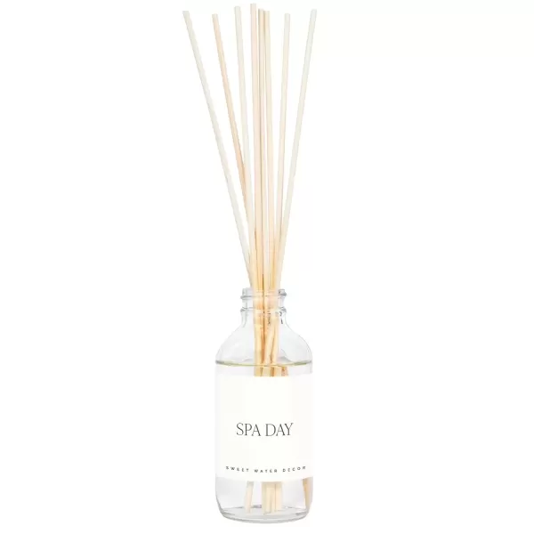 imageSweet Water Decor Spa Reed Diffuser Set  Sea Salt Wood and Cream Scented Reed Diffuser for Home  Home Freshener Diffuser with Sticks  Long Lasting Fragrance Made in the USASpa Day