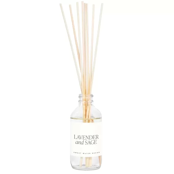 imageSweet Water Decor Spa Reed Diffuser Set  Sea Salt Wood and Cream Scented Reed Diffuser for Home  Home Freshener Diffuser with Sticks  Long Lasting Fragrance Made in the USALavender and Sage