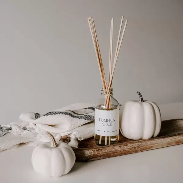 imageSweet Water Decor Spa Reed Diffuser Set  Sea Salt Wood and Cream Scented Reed Diffuser for Home  Home Freshener Diffuser with Sticks  Long Lasting Fragrance Made in the USAPumpkin Spice