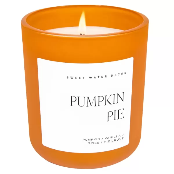 imageSweet Water Decor Spooky Season Orange Scented Candle  Halloween Candles with Woods Warm Spice ampamp Citrus Scent  100 Cotton Wick Decorative Candles with 40 Hour Burn Time  15oz Orange Jar CandleOrange