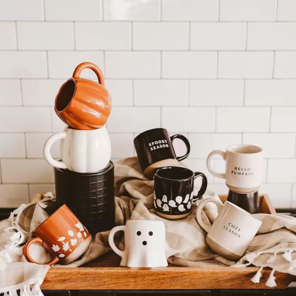 imageSweet Water Decor White Ghosts Black Halloween Mugs  Halloween Coffee Mug Dishwasher ampamp Microwave Safe  Halloween Mug for Coffee ampamp Hot Cocoa or Seasonal Brew  Black Stoneware Ghost MugsWhite Ghosts