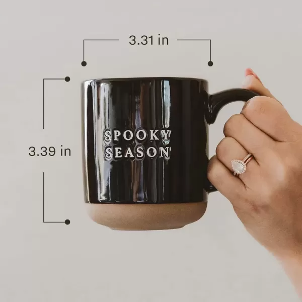 imageSweet Water Decor White Ghosts Black Halloween Mugs  Halloween Coffee Mug Dishwasher ampamp Microwave Safe  Halloween Mug for Coffee ampamp Hot Cocoa or Seasonal Brew  Black Stoneware Ghost MugsFall Leaves