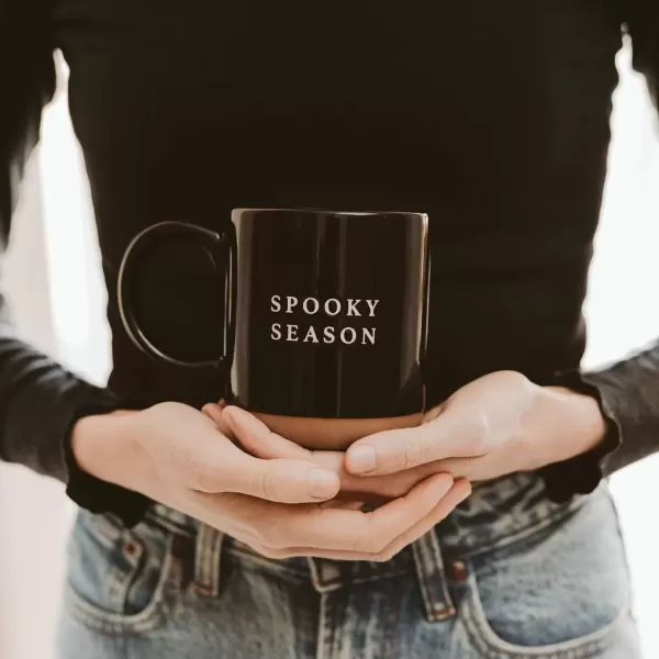 imageSweet Water Decor White Ghosts Black Halloween Mugs  Halloween Coffee Mug Dishwasher ampamp Microwave Safe  Halloween Mug for Coffee ampamp Hot Cocoa or Seasonal Brew  Black Stoneware Ghost MugsSpooky Season