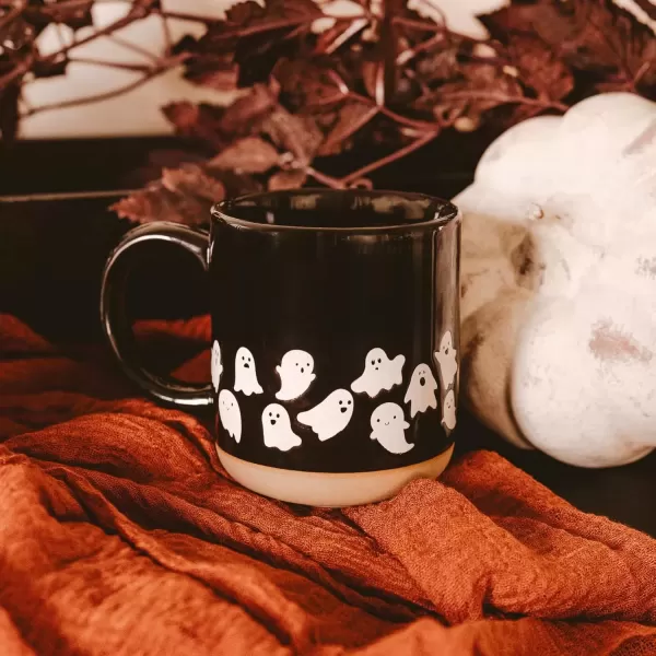 imageSweet Water Decor White Ghosts Black Halloween Mugs  Halloween Coffee Mug Dishwasher ampamp Microwave Safe  Halloween Mug for Coffee ampamp Hot Cocoa or Seasonal Brew  Black Stoneware Ghost MugsWhite Ghosts